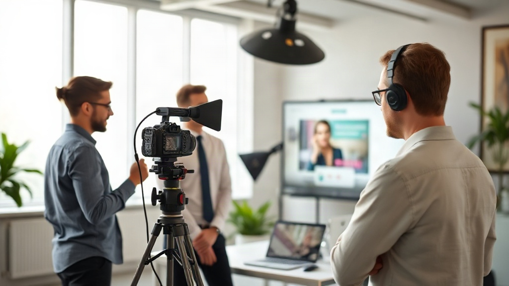 SEO YouTube en B2B : tournage d'une vidéo explicative en studio professionnel