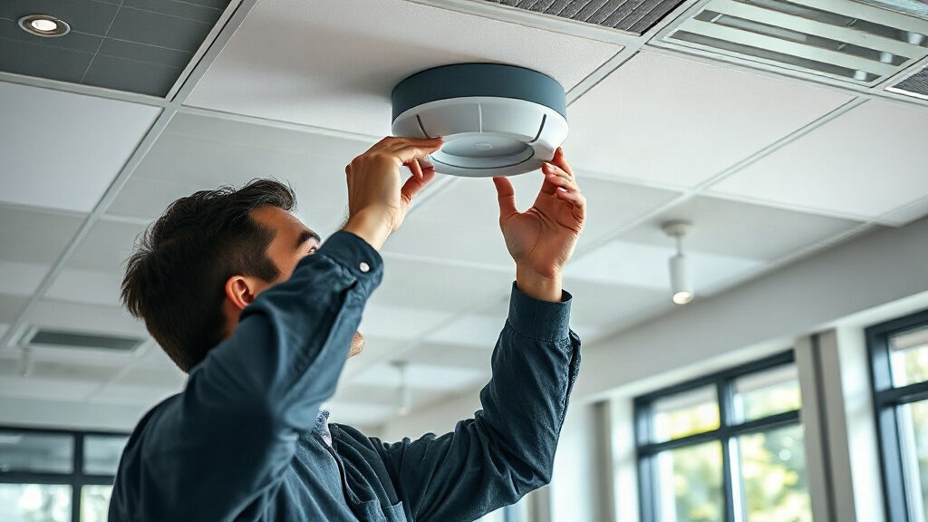 Technicien qui configure un wifi entreprise dans une salle de serveurs