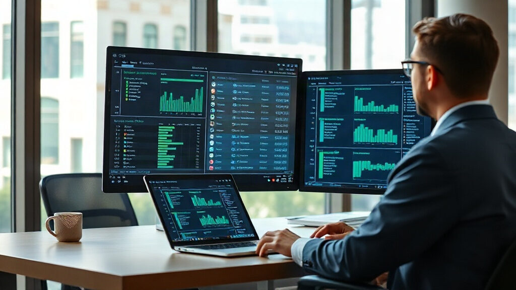 Agent IA sécurité analysant des journaux d'activité sur un poste de travail professionnel