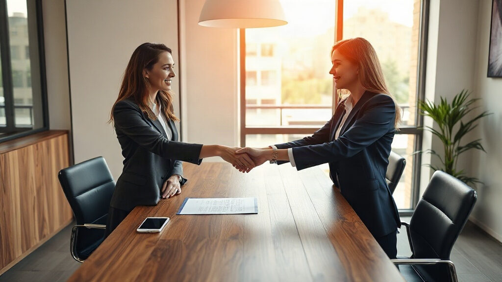 Partenariat commercial : deux dirigeants signant un accord de collaboration